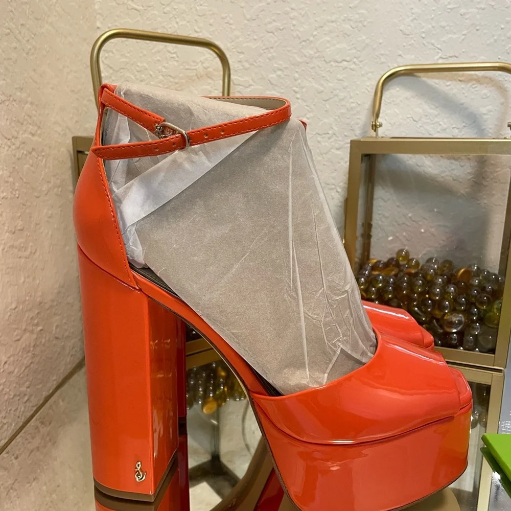 Sam Edelman Kori Tangelo Patent Platform Heels - Picture 9 of 10